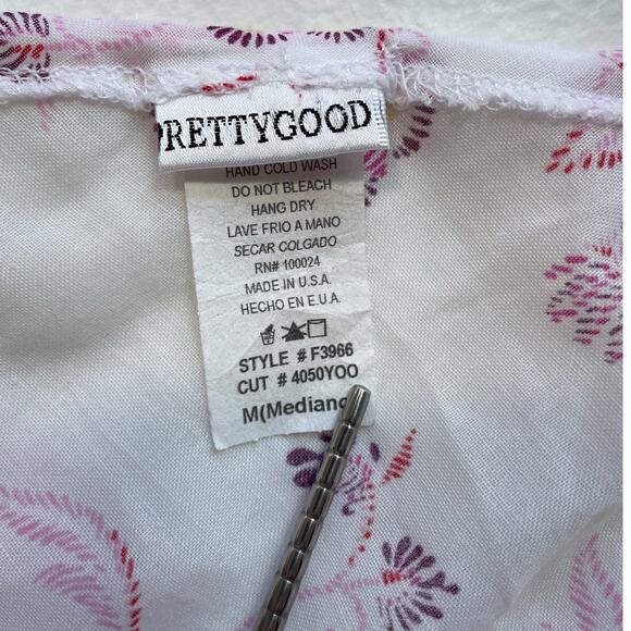 Vinage Y2K 90's Floral Fairy Top Flutter Sleeves / Sz M / Sheer Boho Hippie - Picture 9 of 9